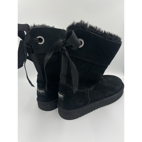 Koolaburra by Ugg Andrah Mid Calf Suede Faux Fur Lined Boots Womens Sz 8 Black - Picture 2 of 9